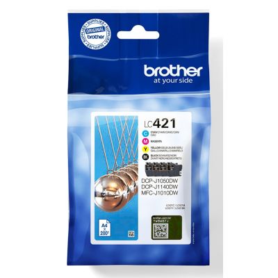 11. Tusz Brother LC-421VAL PagePack 4 szt. Oryginalny Standardowa wydajność Czarny, Cyjan, Purpurowy, Żółty