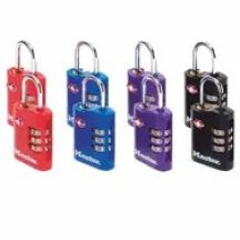 MASTER LOCK 4686EURT kłódka do walizek Zamek szyfrowy bagażowy Cynk Czarny, Niebieski, Fioletowy, Czerwony