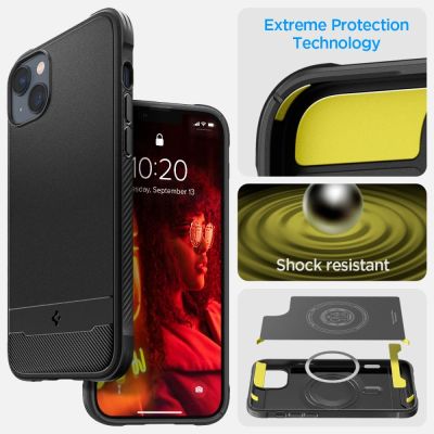 4. Etui Spigen Rugged Armor Mag z MagSafe na iPhone 14 - czarny mat