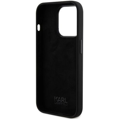 7. Etui Karl Lagerfeld Silicone Ikonik Metal Pin na iPhone 15 Pro - czarne
