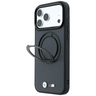 2. Etui BMW Kevlar Ring Stand 360 MagSafe na iPhone 18 Pro / 17 Pro - ciemnoszare