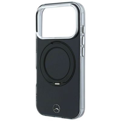 7. Etui Mercedes Ring Stand Iconic Logo MagSafe na iPhone 18 Pro / 17 Pro - czarne