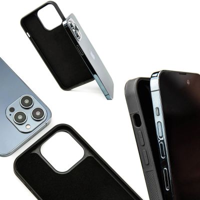 5. Etui Bewood Unique MagSafe Orange z drewna i żywicy na iPhone 15 Plus - pomarańczowo-czarne