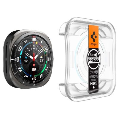 3. Szkło hartowane Spigen Glas.TR EZ Fit na Samsung Galaxy Watch Ultra (47 mm) - przezroczyste (2-pak)