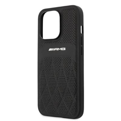 6. Etui AMG Leather Curved Lines na iPhone 13 Pro / iPhone 13 - czarne