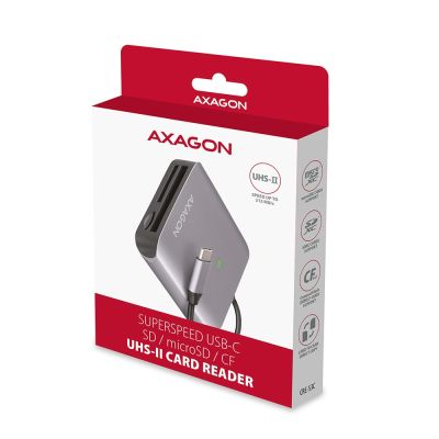 9. Axagon CRE-S3C czytnik kart USB 3.2 Gen 1 (3.1 Gen 1) Type-C Szary