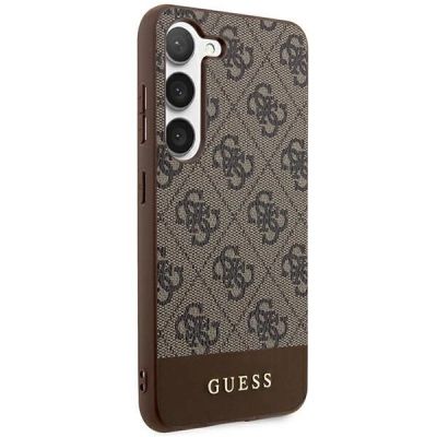 4. Etui Guess 4G Stripe Collection na Samsung Galaxy S24+ - brązowe