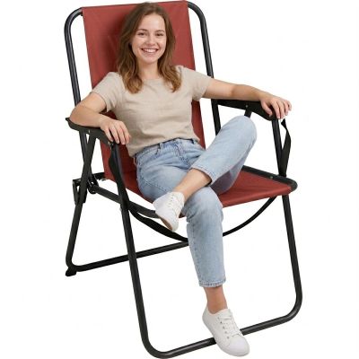 6. KRZESŁO TURYSTYCZNE Z PODŁOKIETNIKAMI SKŁADANE CZERWONY REDCLIFFS