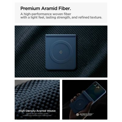 7. Etui Spigen AirSkin Aramid MagFit MagSafe na Samsung Galaxy Z Flip 8 - granatowe