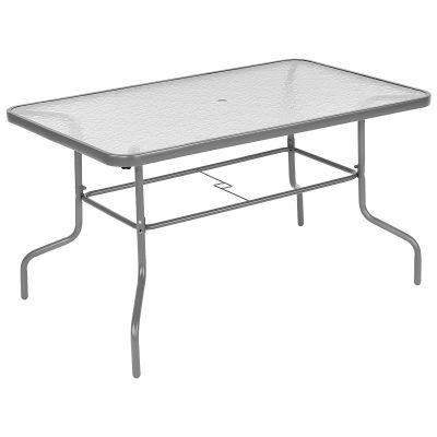 16. ZESTAW MEBLI OGRODOWYCH STÓŁ 4 KRZESŁA I PARASOL SZARY