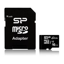 Karta pamięci Silicon Power microSDHC Elite 16GB CL10 UHS-1 (U1) + ADAPTER microSD-SD (SP016GBSTHBU1V10SP)