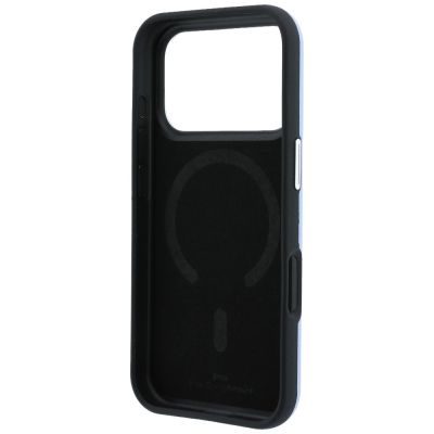 7. Etui BMW Sign Inclined Deboss Letters MagSafe na iPhone 17 Pro / 18 Pro - niebieskie