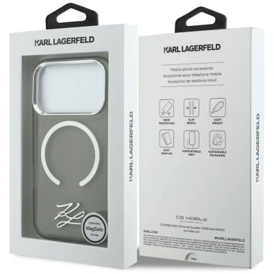 8. Etui Karl Lagerfeld IML KL Script Logo MagSafe na iPhone 17 Pro - czarne