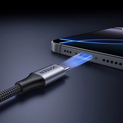 6. Kabel Ugreen 2w1 USB-C - 2xUSB-C PD 140W 2m - czarny