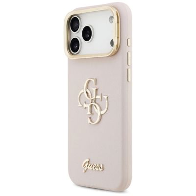 2. Etui Guess Grained Big 4G & Stand Camera na iPhone 17 Pro Max - różowe