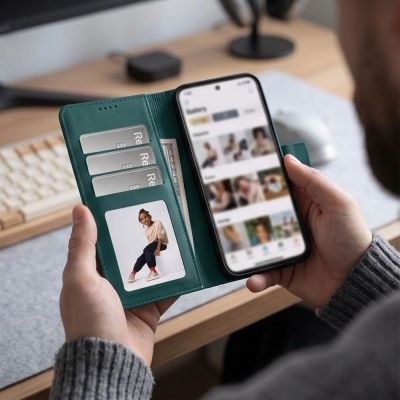 4. Etui Tech-Protect Wallet na Xiaomi Redmi Note 17 Pro 5G - zielone