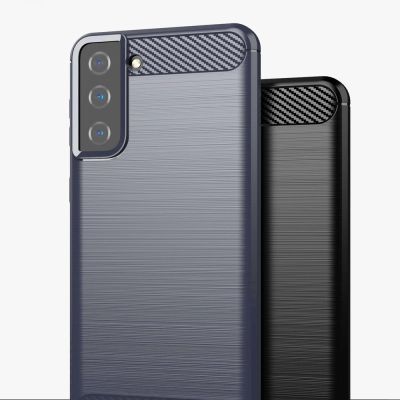 4. Carbon Case elastyczne etui pokrowiec Samsung Galaxy S21+ 5G (S21 Plus 5G) niebieski