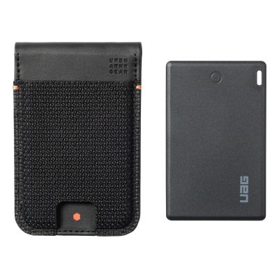 UAG Metropolis Wallet - portfel z podstawką w zestawie z kartą lokalizującą (Apple Find My i Google Find Hub), kompatybilny z MagSafe (kevlar black)