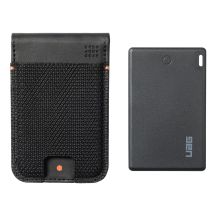 UAG Metropolis Wallet - portfel z podstawką w zestawie z kartą lokalizującą (Apple Find My i Google Find Hub), kompatybilny z MagSafe (kevlar black)