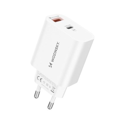 2. Ładowarka sieciowa Wozinsky WLS-20W 20 W USB-A USB-C z kablem USB-C - USB-C 1 m - biała