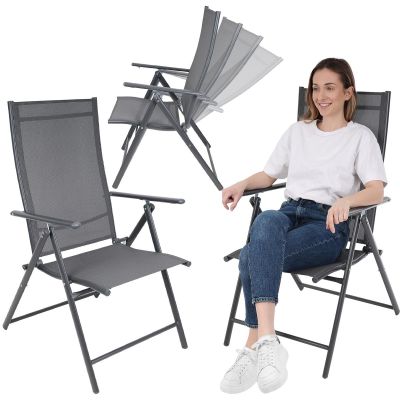 KRZESŁO OGRODOWE 57x68x106CM  2xTEXTLINE 7-POZYCYJNE KPL.2SZT