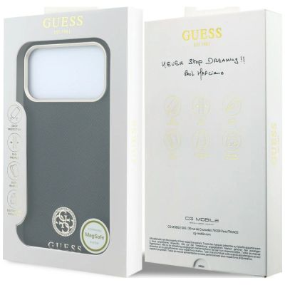 8. Etui Guess Grained Round Strass Logo MagSafe na iPhone 18 Pro Max / 17 Pro Max - czarne