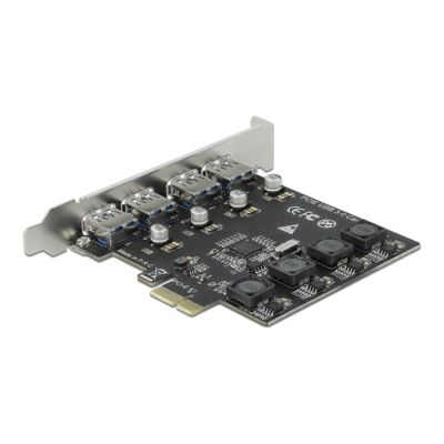 3. DeLOCK Karta PCI Express x1 do 4 x zewnętrzne USB Typ-A żeński SuperSpeed USB (USB 3.2 Gen 1)