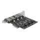 3. DeLOCK Karta PCI Express x1 do 4 x zewnętrzne USB Typ-A żeński SuperSpeed USB (USB 3.2 Gen 1)