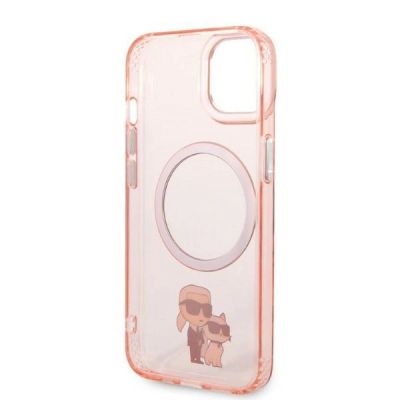 7. Etui Karl Lagerfeld Iconic Karl&Choupette MagSafe na iPhone 14 - różowe