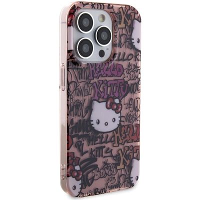 4. Etui Hello Kitty IML Tags Graffiti na iPhone 15 Pro Max - różowe