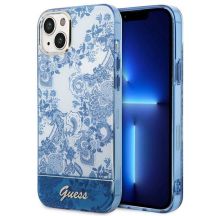 Etui Guess Porcelain Collection na iPhone 14 Plus - niebieskie