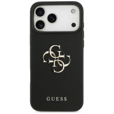 3. Etui Guess Grained Big 4G & Classic Logo na iPhone 17 Pro Max - czarne