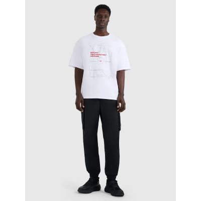 3. T-shirt oversize z nadrukiem męski 4F 4FRAW25TTSHM3257-10S