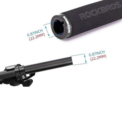 3. Uchwyty rowerowe Rockbros BT1001BKBK z gąbki na kierownicę - czarne