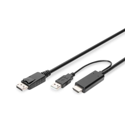 4. Kabel adapter HDMI 4K 30Hz zasilanie USB A na DisplayPort 2m
