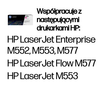 7. HP 508X oryginalny wkład laserowy o dużej pojemności, purpurowy