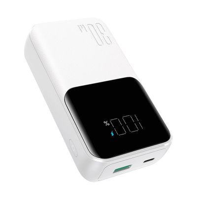 7. Mini powerbank Joyroom JR-PBC06 z wbudowanymi kablami USB-C / Lightning 30W 10000mAh - biały