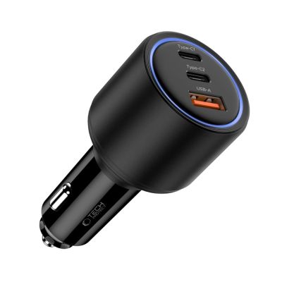 2. Ładowarka samochodowa CC04 3-porty PD130W - czarna