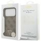 8. Etui Guess Leather 4G Triangle Strass MagSafe na iPhone 17 Pro - brązowe