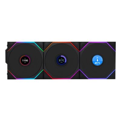 2. Wentylator Lian Li UNI FAN TL Wireless LCD Lüfter ARGB PWM Reverse Blade 120mm czarny