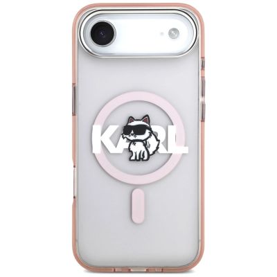 3. Etui Karl Lagerfeld IML Choupette Sketch Logo MagSafe na iPhone 17 Air - różowe