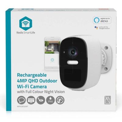 6. Kamera zewnętrzna Nedis Smartlife Wifi, IP66, czujnik ruchu, night vision, biały