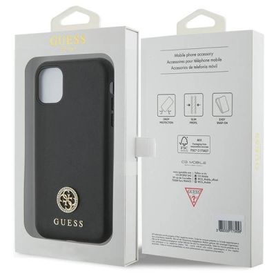 8. Etui Guess Strass Metal Logo na iPhone 11 / Xr 6.1" - czarne