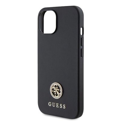 6. Etui Guess Strass Metal Logo do iPhone 15 Plus - czarne