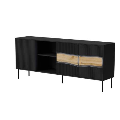 Komoda INSERTO 3D1W 190x40x80 czarny + LED