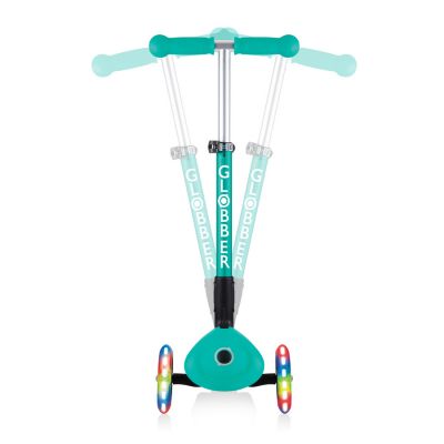 8. Hulajnoga 3-kołowa Globber Foldable Lights Emerald Green Jr 437-107