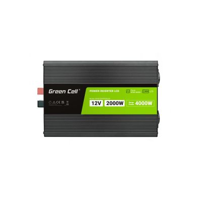 10. GREEN CELL PRZETWORNICA LCD 12V/230V 2000W/4000W CZYSTY SINUS INVGC12P2000LCD