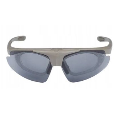 Okulary strzeleckie Wosport Tan - 3 wymienne wizjery, pasek