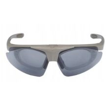 Okulary strzeleckie Wosport Tan - 3 wymienne wizjery, pasek