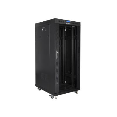 3. SZAFA INSTALACYJNA RACK STOJĄCA 19" 27U 800X1200 CZARNA DRZWI SZKLANE LCD LANBERG (FLAT PACK)